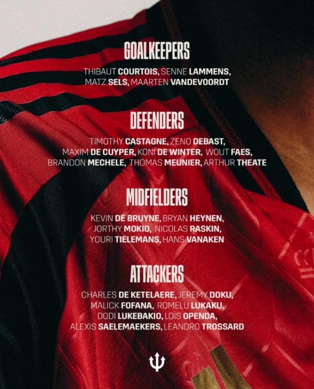 黄金甲体育-比利时队名单：库尔图瓦原谅红魔，卢卡库、丁丁领军